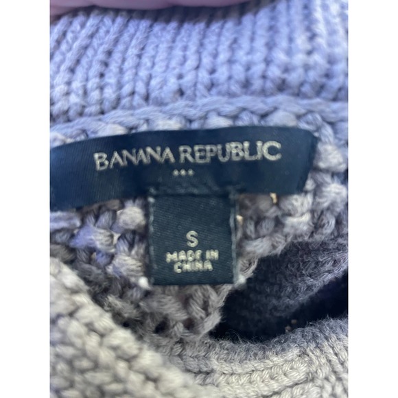 *Banana Republic Cable Knit Mock turtle Button Down Camel Sweater size Small - Picture 4 of 5